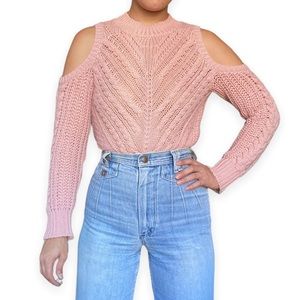 Aeropostale Pink Cold Shoulder Sweater Top